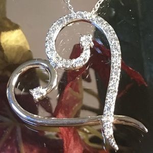 Silver 9.25 heart necklace